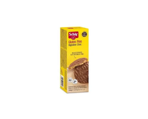 Biscuiti digestivi cu ciocolata, Digestive Choc, fara gluten, 150g -