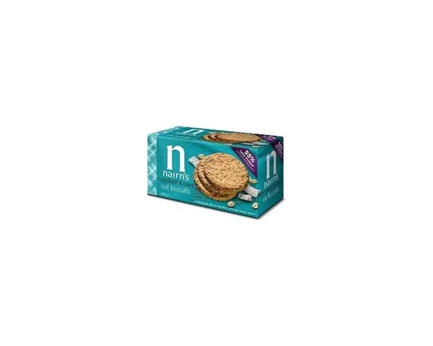 Biscuiti din ovaz integral cu cocos si seminte de chia 200g - Nairn’s