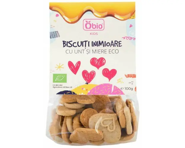 Biscuiti inimioare cu unt si miere, eco-bio, 100g - Obio