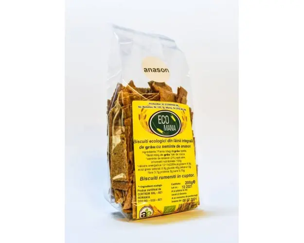 Biscuiti integrali cu anason, eco-bio, 200g - Ecomania