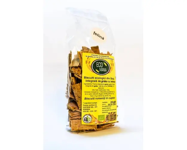 Biscuiti integrali cu telina, eco-bio, 200g - Ecomania