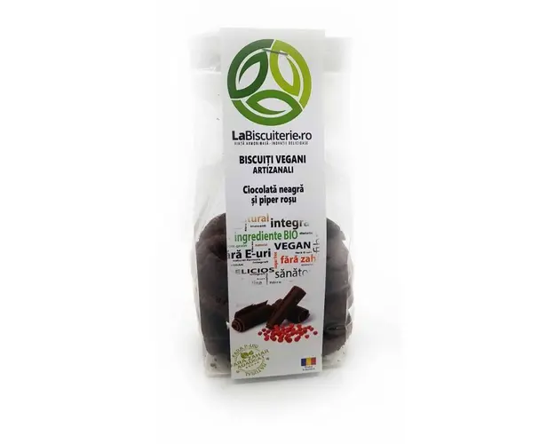 Biscuiti vegani artizanali cu ciocolata neagra si piper rosu