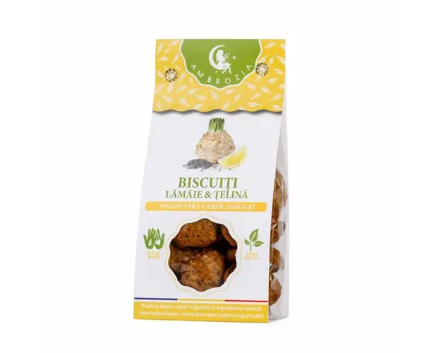 BISCUITI VEGANI CU LAMAIE SI TELINA  150g - Hiper Ambrozia