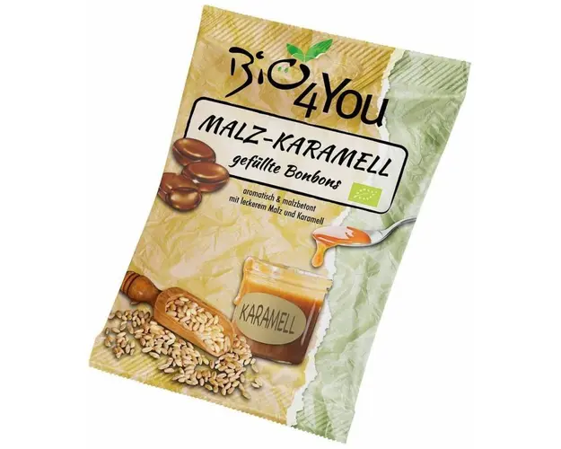Bomboane Eco-bio Cu Malt Din Orz Si Caramel, 75g BIO4YOU