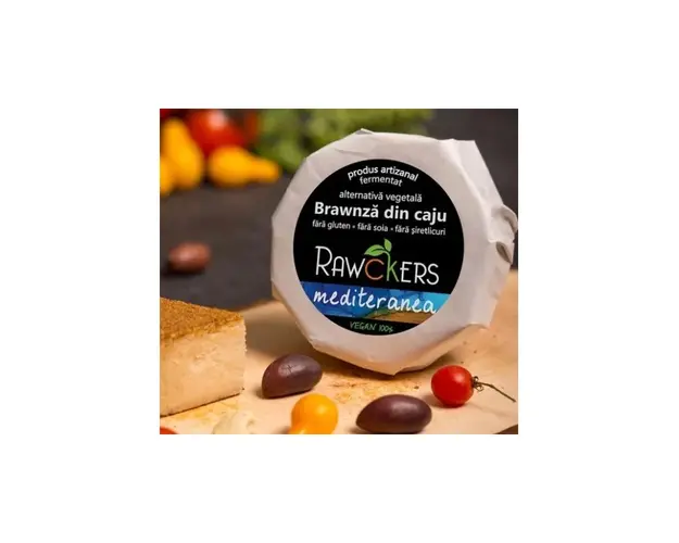 Brawnza din nuci de caju maturata Mediteranea 150g, Rawckers
