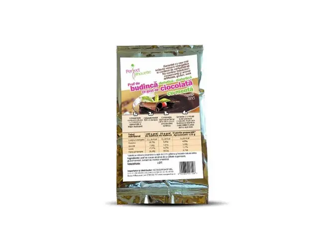 Budinca cu cacao, menta cu faina de Konjac 50g - NoCarb