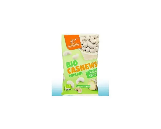 Caju cu wasabi, vegan si fara gluten, eco-bio, 50 g, Landgarten