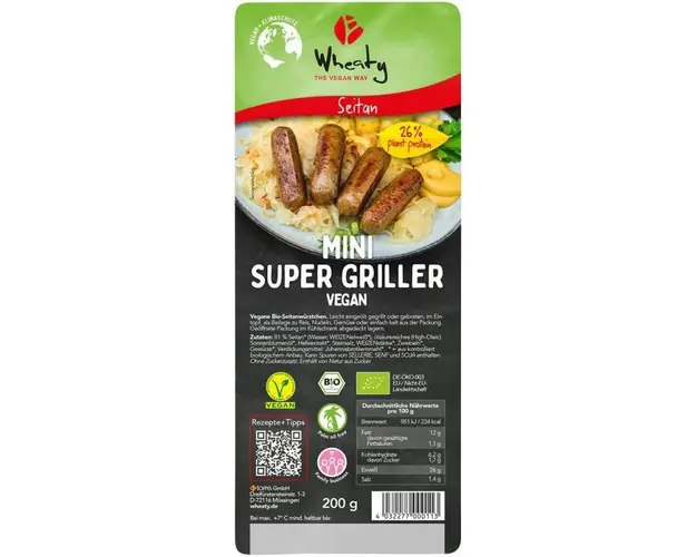 Carnaciori mini vegani pentru grill, 200g - Wheaty