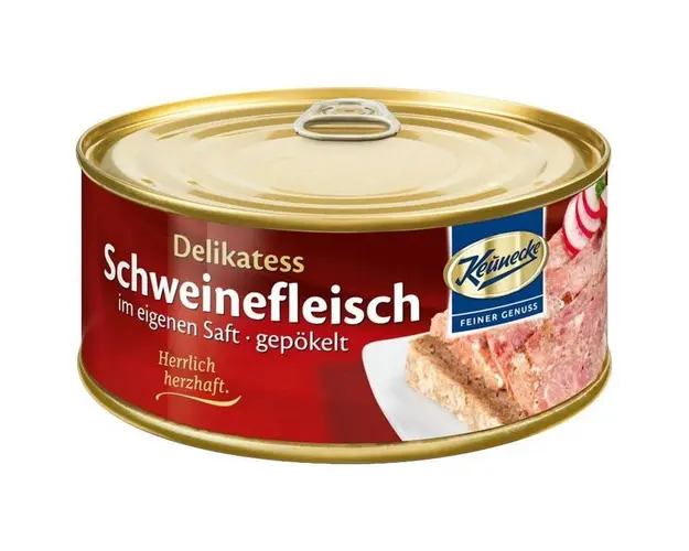 Carne de porc delicioasa in suc propriu, 300 g, Keunecke