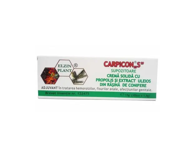 Carpicon `S` - supozitoare cu propolis si extract uleios din rasina