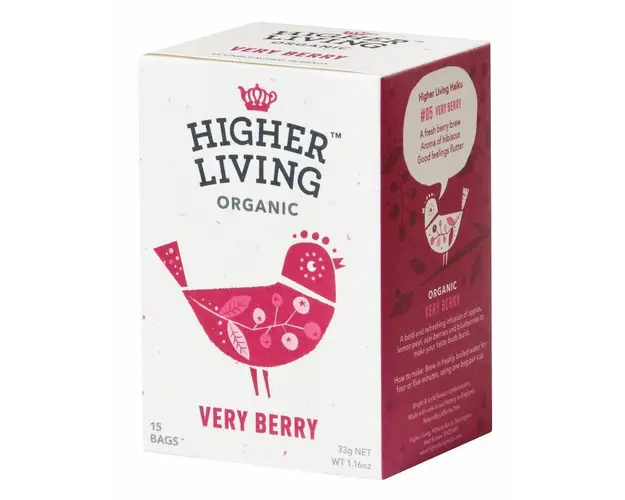Ceai de fructe VERY BERRY eco-bio, 15 plicuri, Higher Living