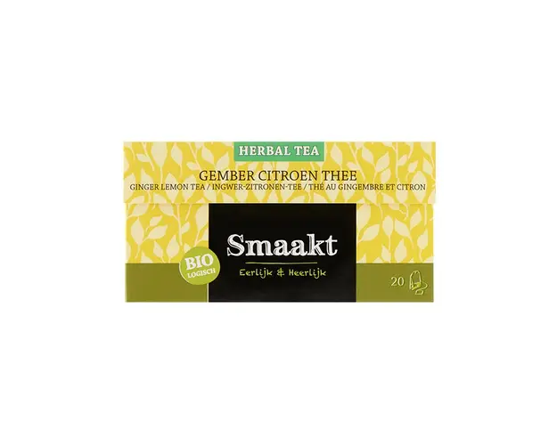 Ceai de ghimbir si lamaie, eco-bio, 20plicuri - Smaakt