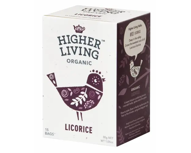 Ceai lemn dulce eco-bio, 15 plicuri, Higher Living