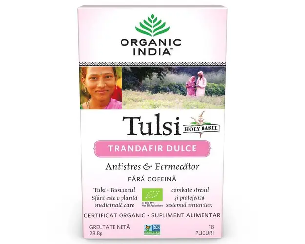 Ceai Tulsi cu Trandafir dulce - eco-bio - 18pl - Organic India