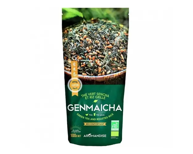 Ceai verde cu orez Genmaicha vrac, eco-bio, 100g - Aromandise