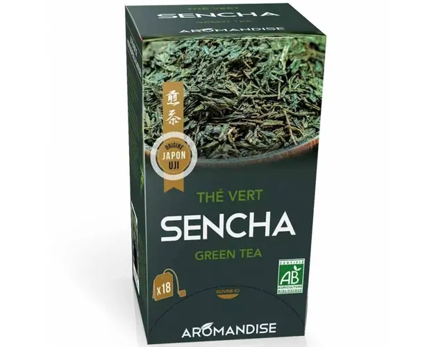 Ceai verde Sencha, eco-bio, 18 pliculete x 2g - Aromandise