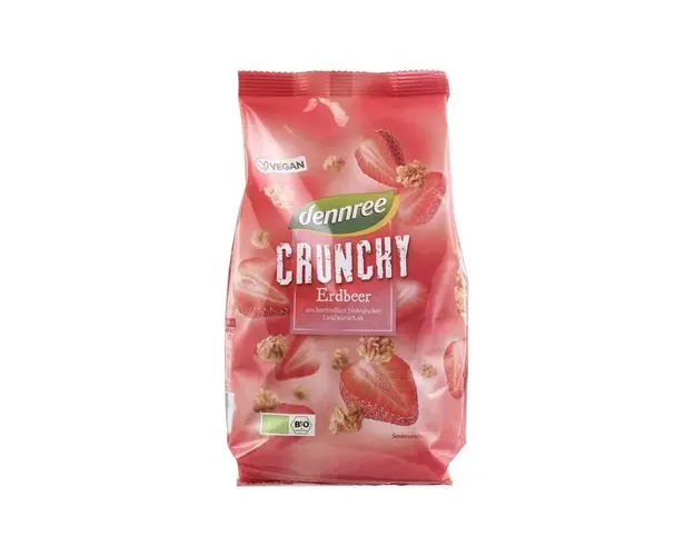 Cereale crocante cu capsuni, eco-bio, 375g - Dennree