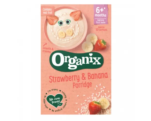 Cereale din orez, porumb, banane si capsuni cu vitamina B1, +6 luni,