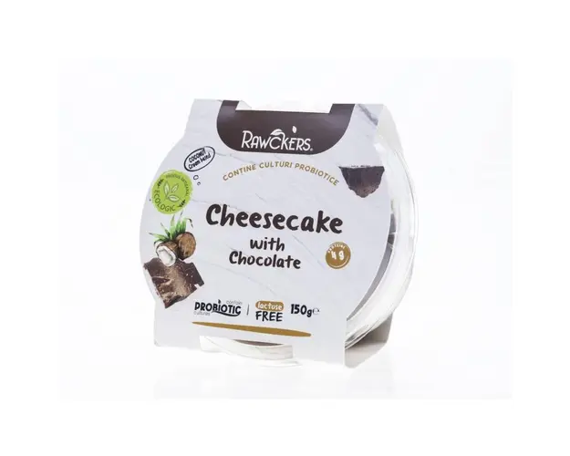 Cheesecake din crema de cocos cu ciocolata, 150 g, Rawckers