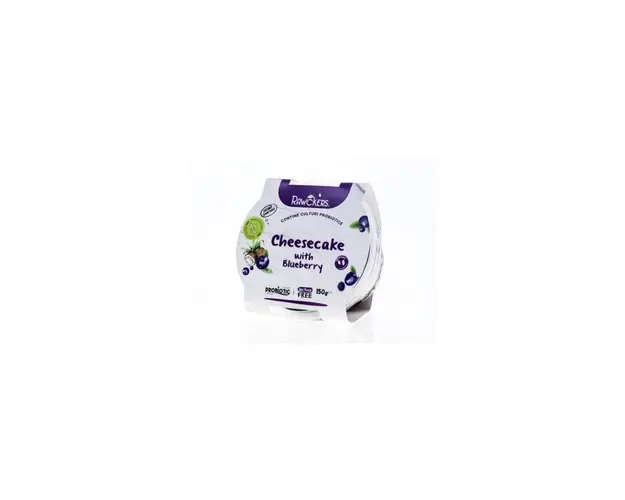 Cheesecake vegan din crema de cocos cu afine, eco-bio, 150g, Rawckers