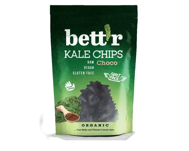 Chips din kale cu ciocolata raw, eco-bio, 30g - Bettr