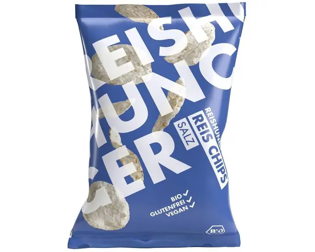 Chipsuri din orez cu sare, fara gluten, eco-bio, 50g - Reishunger