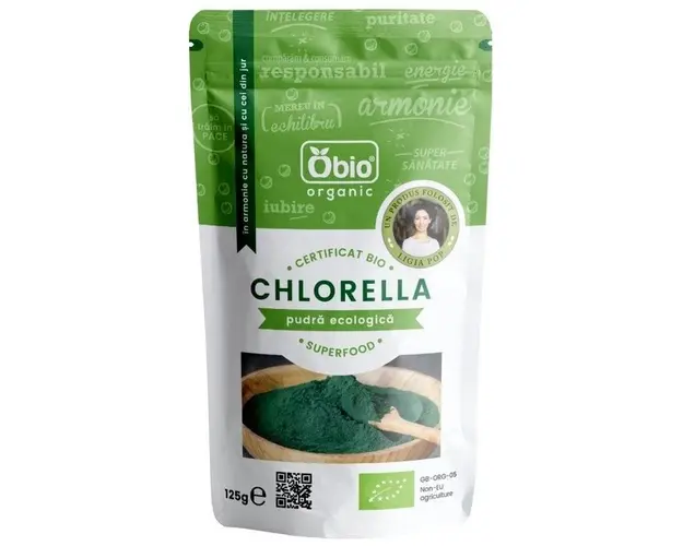 Chlorella pulbere 125g raw eco-bio OBio