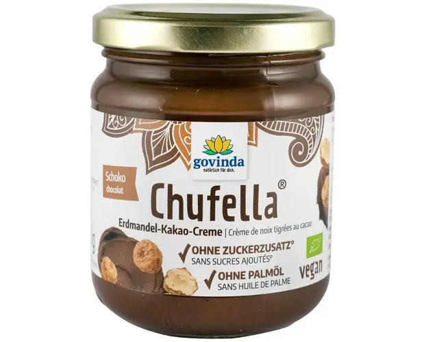 Chufella, crema tartinabila de migdale fara zahar, 220 g, Govinda