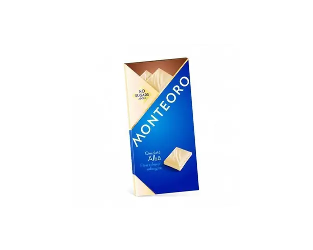 Ciocolata alba fara zahar 90g Monteoro - Sly