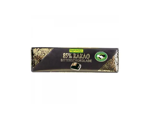 Ciocolata amaruie mica 85% cacao, eco-bio, 20g - Rapunzel