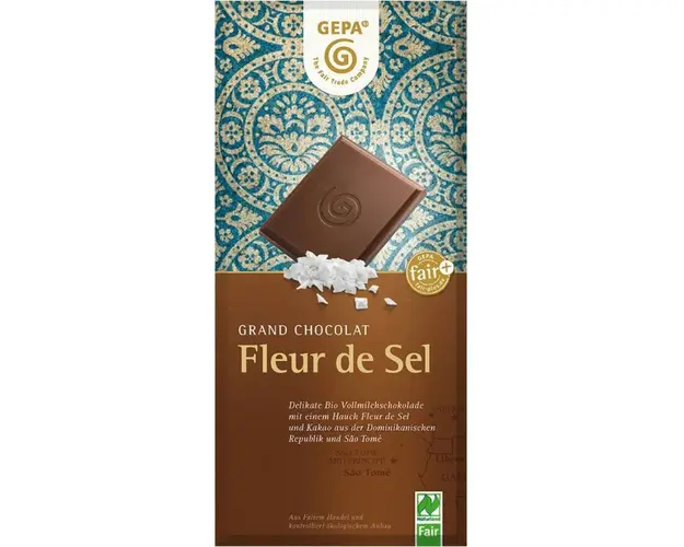 Ciocolata cu lapte si sare, eco-bio, 100 g, Fairtrade - Gepa