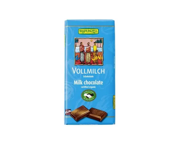 Ciocolata lapte integral, eco-bio, 100g - Rapunzel