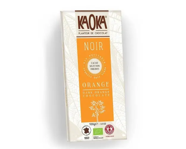 Ciocolata neagra 55% cacao cu portocale, eco-bio, 100g - Kaoka