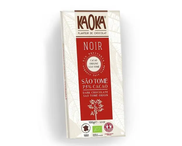 Ciocolata neagra 75 % Sao Tome, eco-bio, 100g - Kaoka