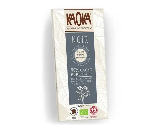 Ciocolata neagra 90% Ecuador, eco-bio, 100g - Kaoka