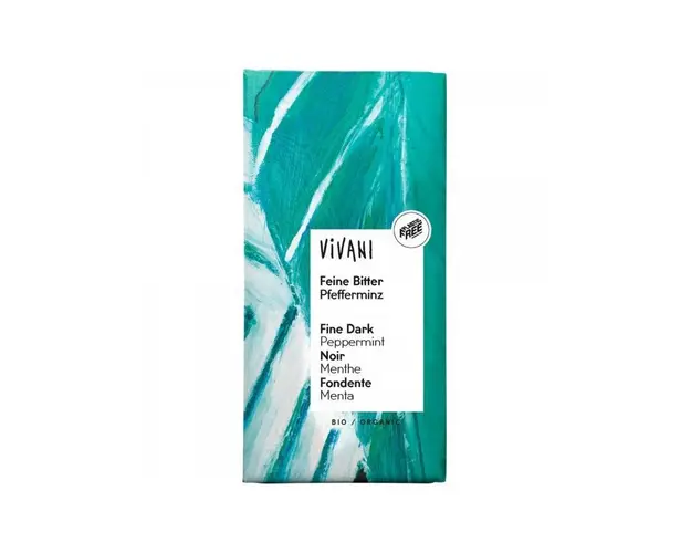 Ciocolata neagra cu menta, eco-bio, 100g - Vivani