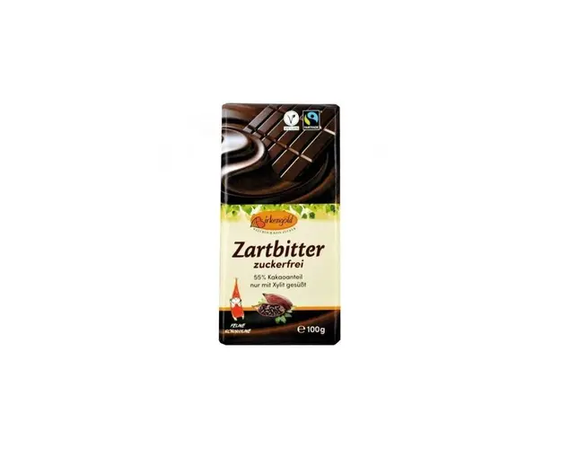 Ciocolata neagra indulcita doar cu xylitol 55% cacao, 100g -