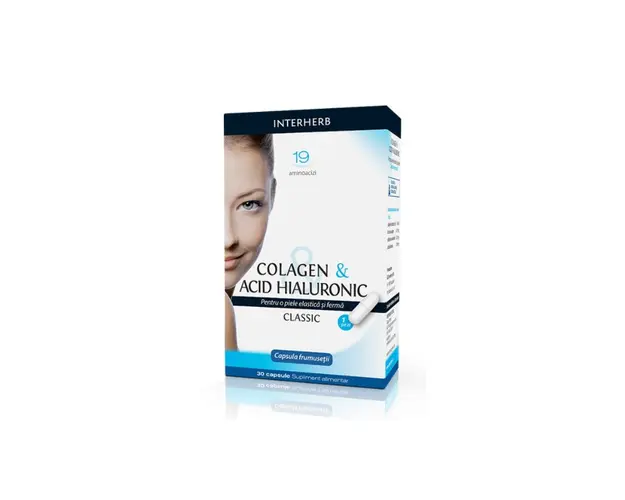 Colagen cu Acid Hialuronic, 30cps - INTERHERB