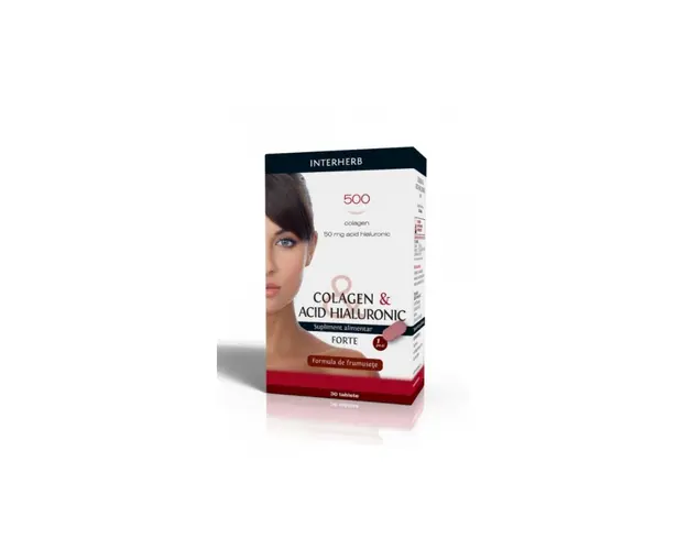 Colagen cu Acid Hialuronic Forte, 30tbs - INTERHERB