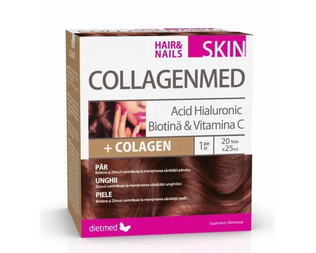 Collagenmed Skin, Hair, Nails, 20 fiole buvabile a 25ml, DietMed -