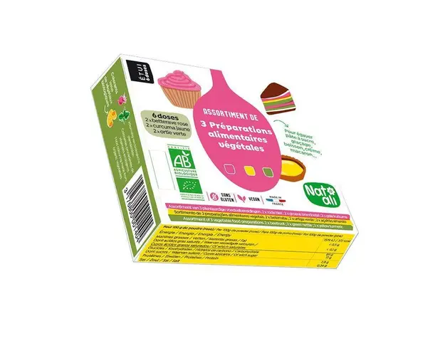 Colorant alimentar, 3 culori, eco-bio, 6 x 5 g, Nat-ali