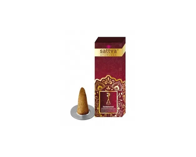 Conuri parfumate Santal cu suport, 10buc  Sattva Ayurveda