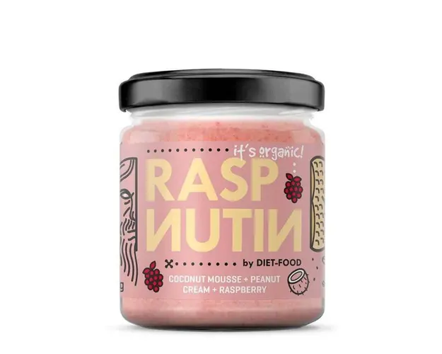 Crema de arahide cu zmeura RASPNUTIN 200g, Diet Food