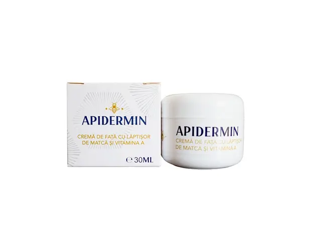 CREMA DE FATA CU LAPTISOR DE MATCA SI VITAMINA A, APIDERMIN 30ml,