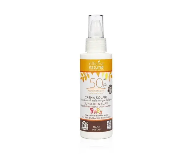 Crema fluida protectie solara bio copii SPF50 100 ml, Officina Naturae