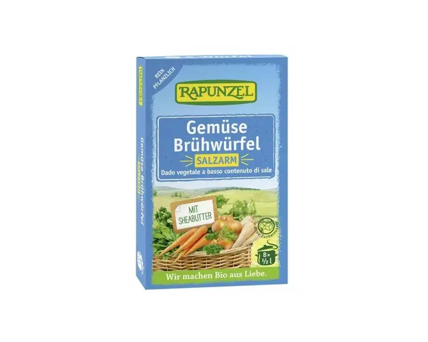 Cuburi de supa de legume cu putina sare, 68g - Rapunzel