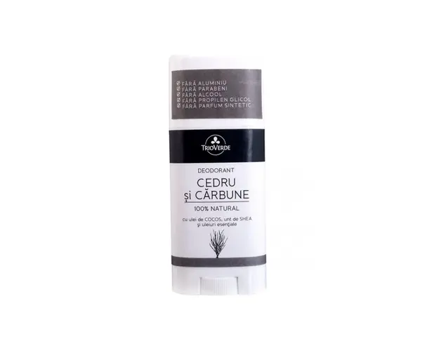 Deodorant cu cedru si carbune, 60g - Trio Verde