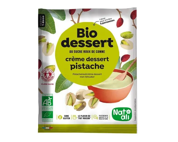 Desert crema cu fistic, eco-bio, 60 g, Nat-ali