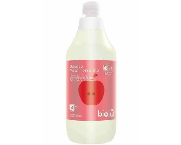 Detergent ecologic lichid pentru rufe albe si colorate, mere rosii,