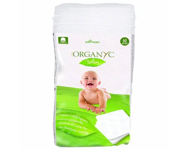 Dischete Patrate Bebe Din Bumbac ORGanic - 60 Buc - CORMAN ORGANYC
